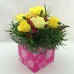 9 Yellow Roses Card Box – Square 